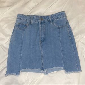 Asymmetrical Jean Skirt